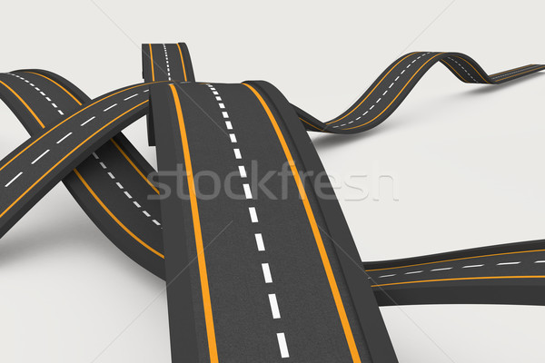 Routes blanche route autoroute numérique horizon [[stock_photo]] © wavebreak_media