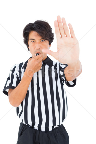 Stern referee showing stop sign with hand Stock photo © wavebreak_media