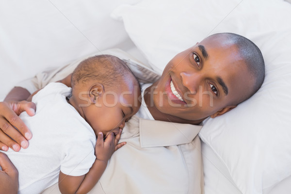 幸せ 小さな 父 赤ちゃん ソファ ストックフォト © wavebreak_media