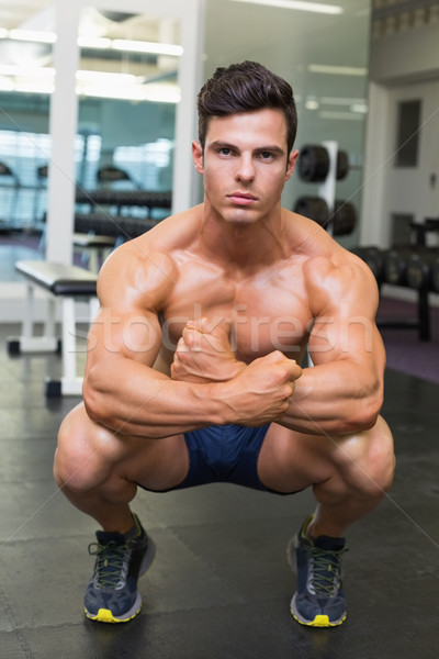 Shirtless gespierd man spieren gymnasium Stockfoto © wavebreak_media