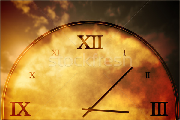 Digitally generated roman numeral clock Stock photo © wavebreak_media