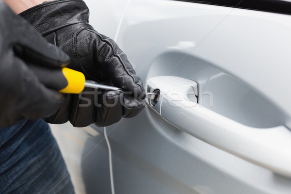 Tolvaj autó férfi biztosítás kesztyű kaukázusi Stock fotó © wavebreak_media