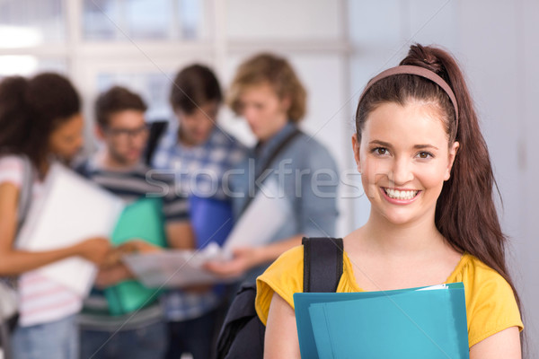 Kobiet student folderze kolegium portret Zdjęcia stock © wavebreak_media
