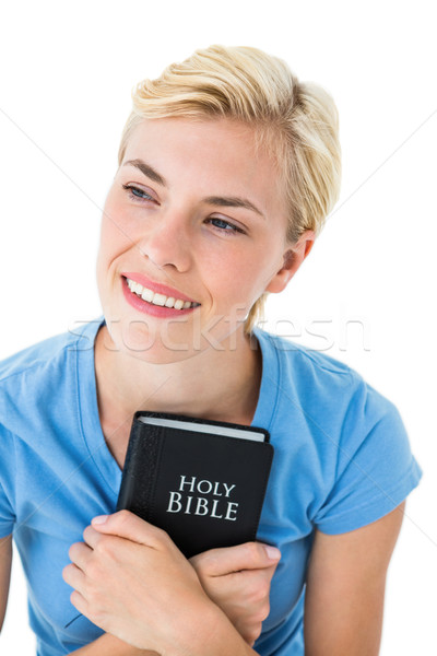 Dość uśmiechnięty Biblii biały Zdjęcia stock © wavebreak_media