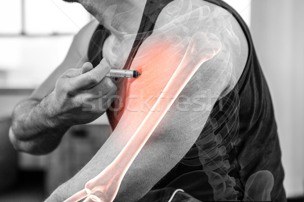 руки сильный человека спортзал цифровой композитный фитнес Сток-фото © wavebreak_media