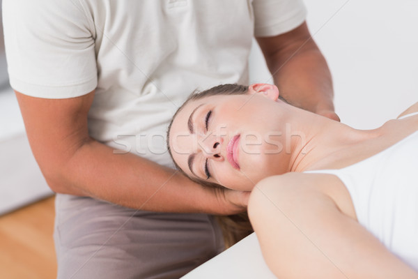 Stock photo: Woman receiving neck massage 