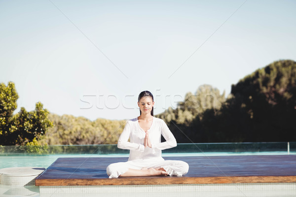 Brunette yoga water meisje gelukkig Stockfoto © wavebreak_media