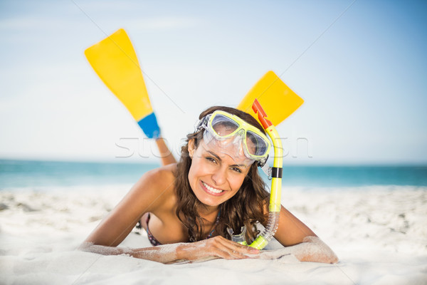 Mujer sonriente playa mujer agua Foto stock © wavebreak_media