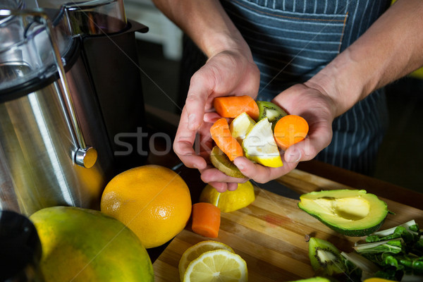 員工 切碎 水果 對付 健康 商業照片 © wavebreak_media