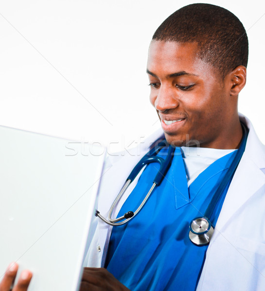 Prietenos medic lucru laptop Imagine de stoc © wavebreak_media