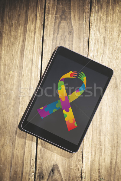 összetett kép autizmus szalag tabletta asztal Stock fotó © wavebreak_media