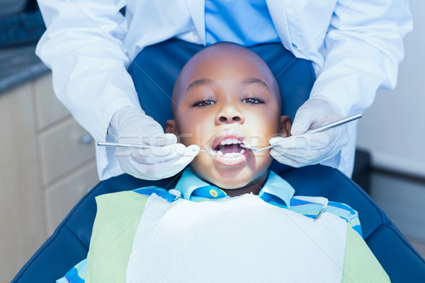 Close up of boy having his teeth examined Stock photo © wavebreak_media