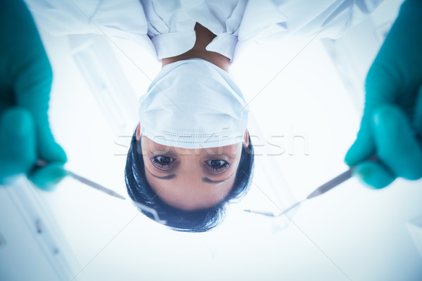 [[stock_photo]]: Homme · dentiste · masque · chirurgical · dentaires · outils