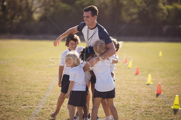 Schoolmeisjes coach concurrentie park meisje Stockfoto © wavebreak_media