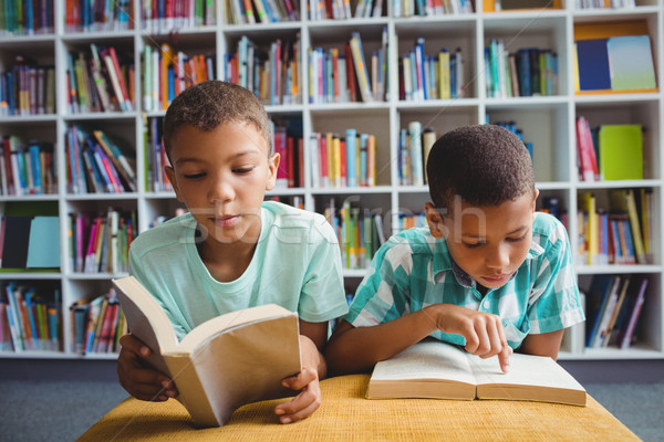 Wenig Jungen Lesung Pfund Bibliothek Zimmer Stock foto © wavebreak_media
