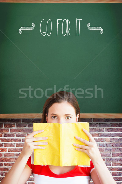 Zöld nő arc diák portré osztályterem Stock fotó © wavebreak_media