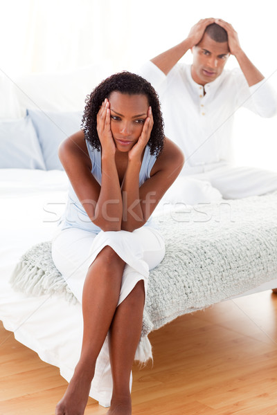 Chateado casal argumento menina cama menino Foto stock © wavebreak_media