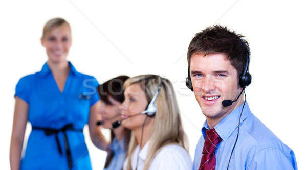 Businessman talking with headset  Stock photo © wavebreak_media