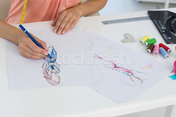 Mid section of a fashion designer working on her designs Stock photo © wavebreak_media