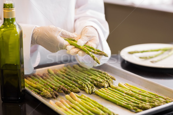 Mains fraîches asperges pétrolières cuisine [[stock_photo]] © wavebreak_media