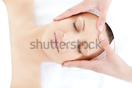 Foto stock: Atraente · mulher · jovem · massagem · estância · termal · centro