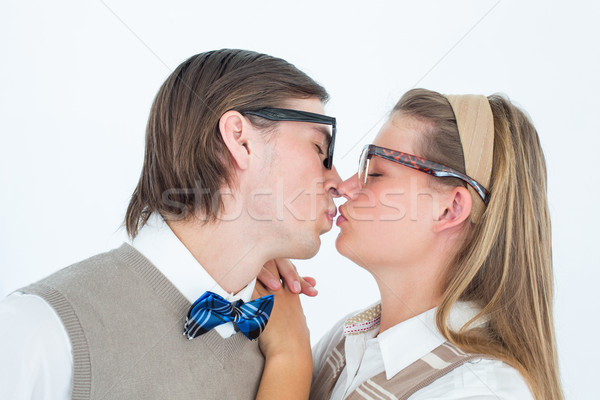 Geeky hipster couple kissing Stock photo © wavebreak_media