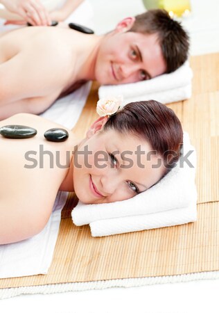 Stockfoto: Vrouw · Maakt · een · reservekopie · massage · masseur · spa · bloem