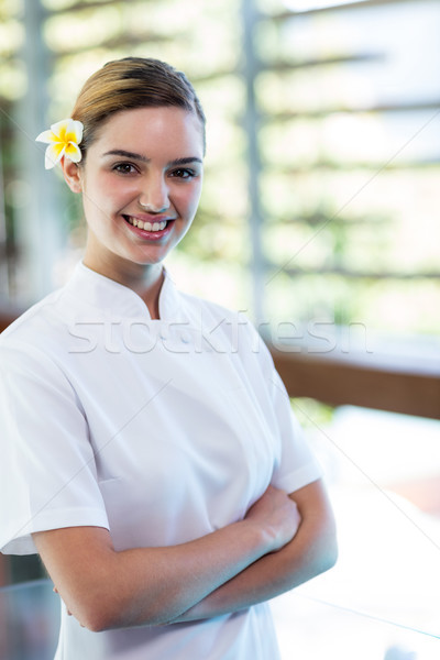 Portrait souriant masseuse spa homme heureux [[stock_photo]] © wavebreak_media