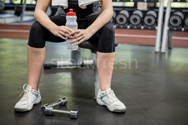 женщину фляга спортзал сидят здоровья Сток-фото © wavebreak_media