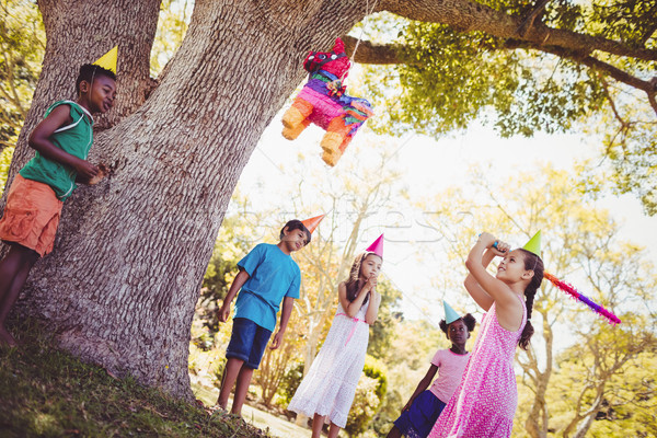 Little girl is going to broke the pinata for her birthday Stock photo © wavebreak_media