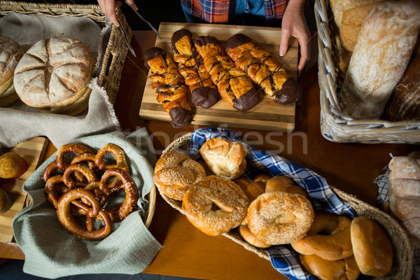 Various sweet food and breads at counter Stock photo © wavebreak_media