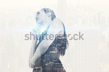 Composite image of gray 3d woman against digital composite image of gray 3d man Stock photo © wavebreak_media