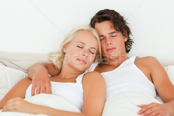 情侶 睡眠 臥室 閉眼 男子 性感的 商業照片 © wavebreak_media