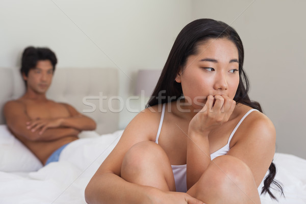 Stockfoto: Vriendje · naar · ontdaan · vriendin · vergadering · einde