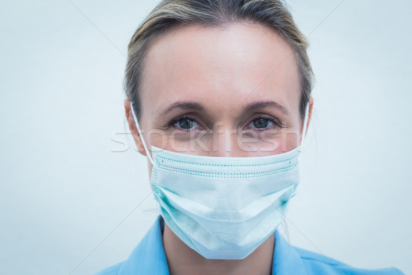 Femeie dentist masca chirurgicala portret femeie Imagine de stoc © wavebreak_media
