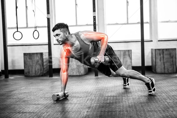 Körper starken Mann Heben Gewichte Fitnessstudio Stock foto © wavebreak_media