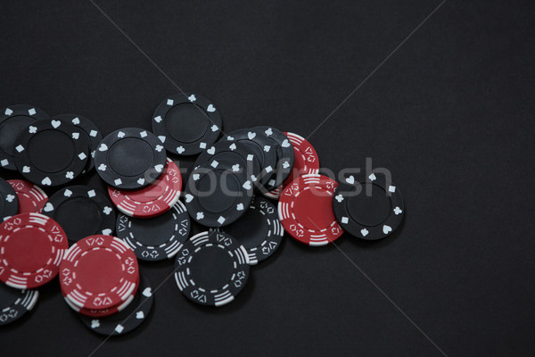 Widoku chipy czarny tabeli kasyno Zdjęcia stock © wavebreak_media