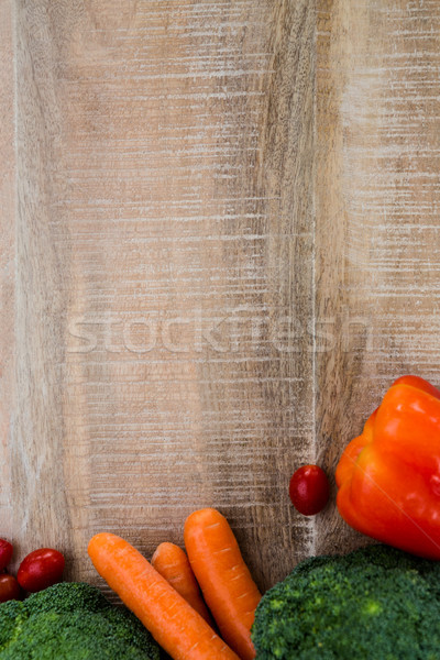 Składniki drewniany stół jabłko zdrowia marchew Zdjęcia stock © wavebreak_media
