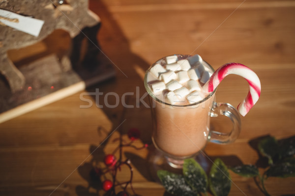 Ceaşcă cafea Crăciun decorare masa de lemn timp Imagine de stoc © wavebreak_media