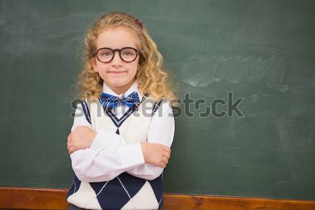 Student dressed up as einstein reading a book Stock photo © wavebreak_media