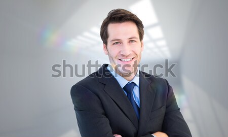 Férfi igazgató headset fehér üzlet mosoly Stock fotó © wavebreak_media