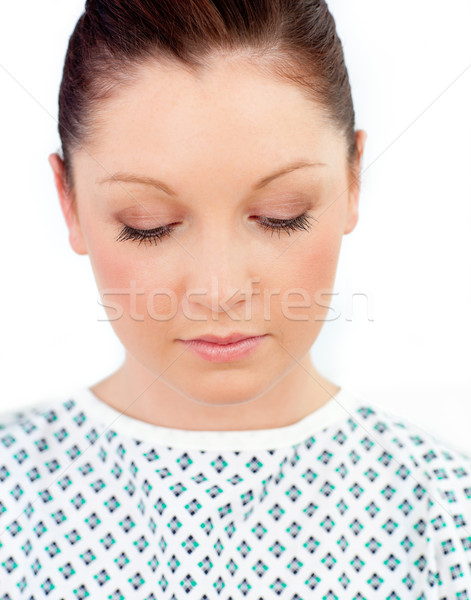 Triste femenino paciente mirando suelo blanco Foto stock © wavebreak_media