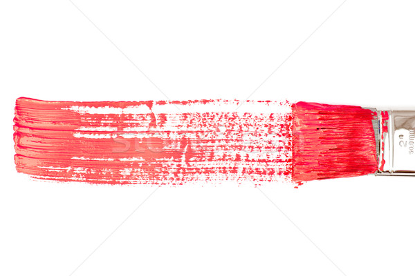 Red horizontal line of painting against a white background Stock photo © wavebreak_media