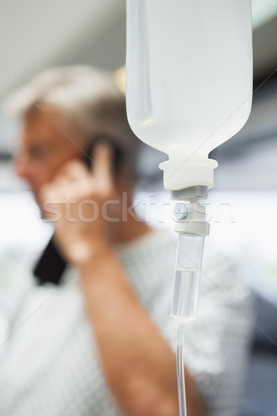 Foto stock: Intravenoso · paciente · telefone · hospital · homem · porta