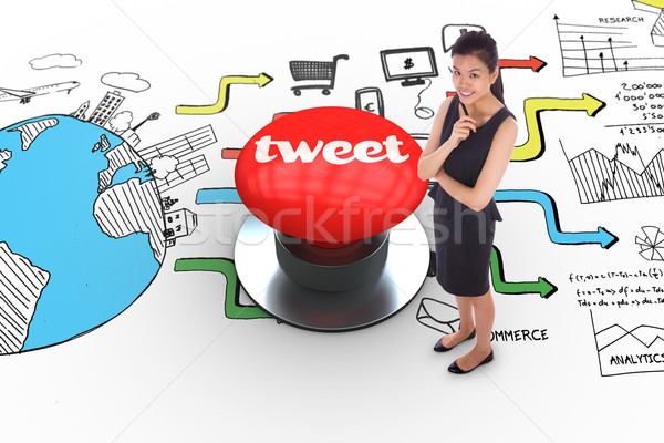 [[stock_photo]]: Tweet · généré · rouge · bouton