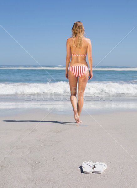 Fit woman in bikini walking towards the sea Stock photo © wavebreak_media