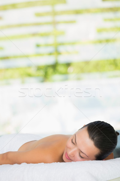 Foto stock: Sonriendo · morena · masaje · mesa · spa