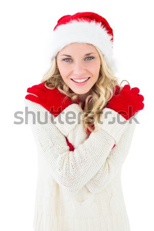 Pretty santa girl smiling at camera Stock photo © wavebreak_media