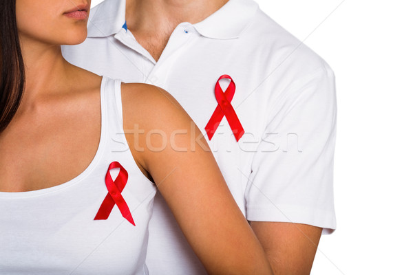 Cuplu SIDA constientizare împreună alb dragoste Imagine de stoc © wavebreak_media