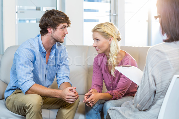 Pár beszél terapeuta iroda nő segítség Stock fotó © wavebreak_media